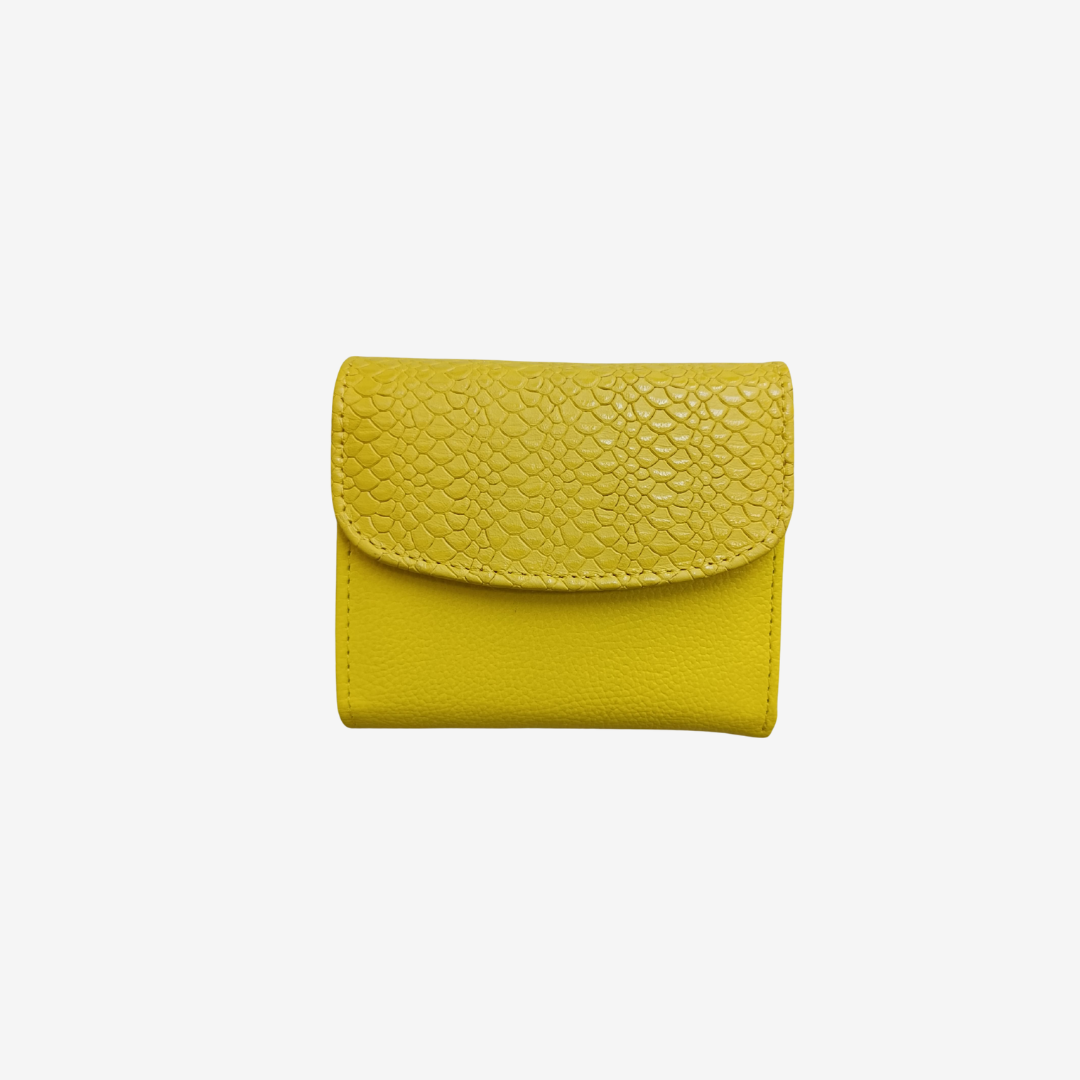 Billetera Elise en cuero - Amarillo Limon