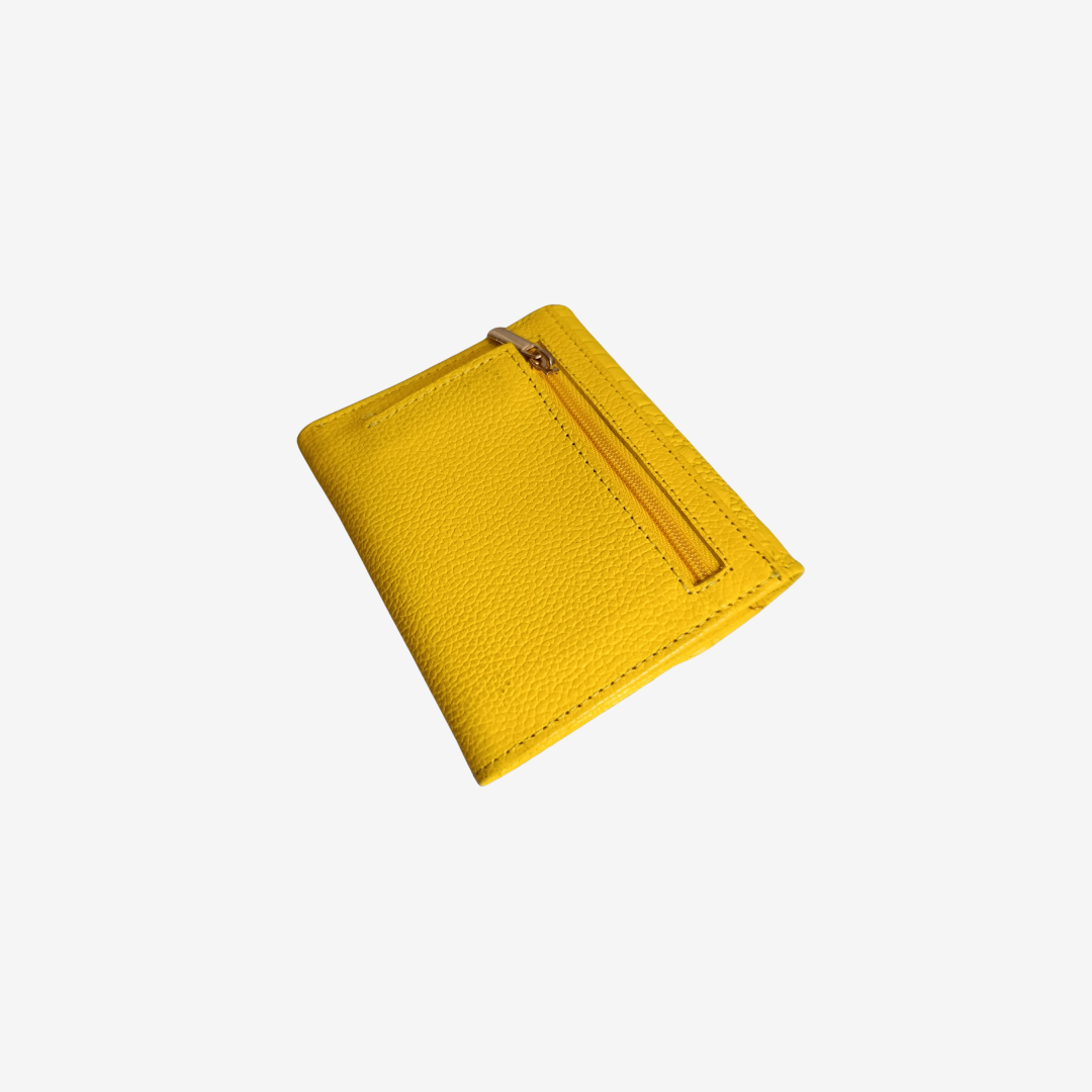 Billetera Elise en cuero Amarillo