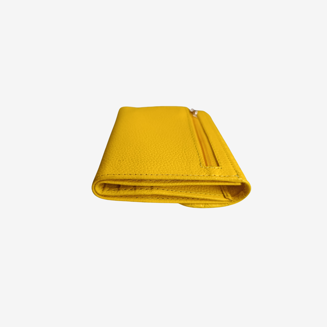 Billetera Elise en cuero Amarillo