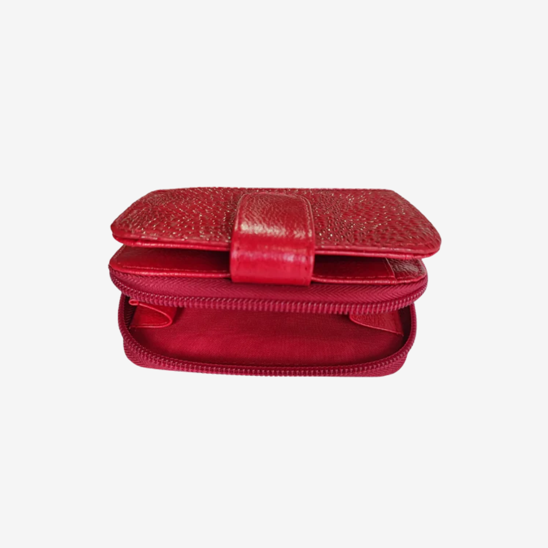 Billetera Palma en cuero Rojo - RagazzaBolsos