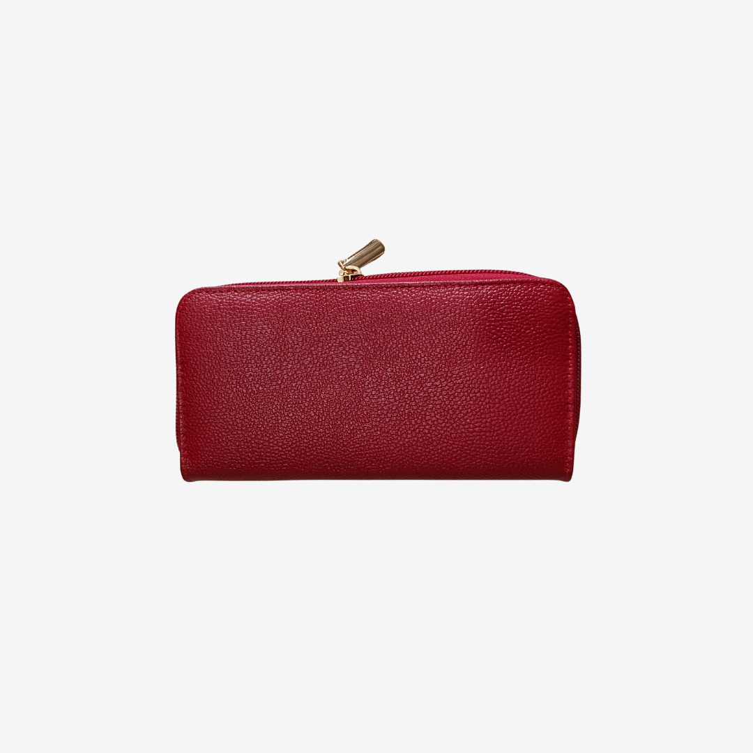 Billetera de mujer en cuero color rojo Ref. Moly