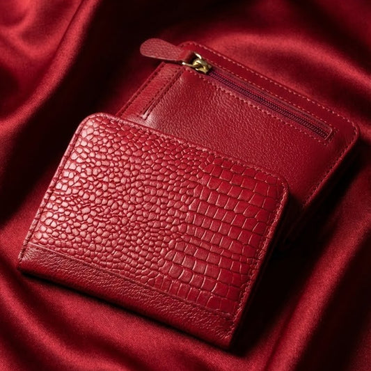 Billetera Zafiro en cuero rojo