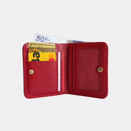 Billetera pequeña en cuero para mujer