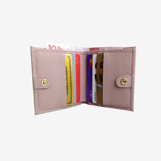 Billetera porta tarjetas para dama color palo rosa
