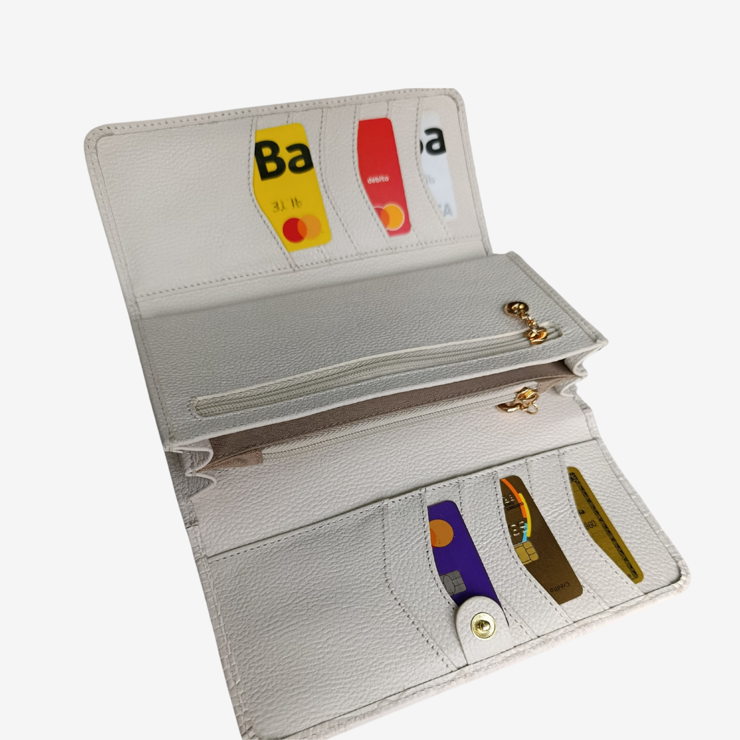 Billetera Nova en cuero - Beige