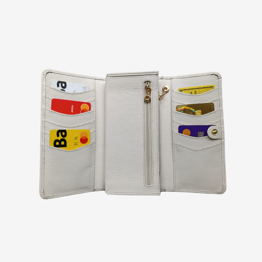 Billetera Nova en cuero - Beige