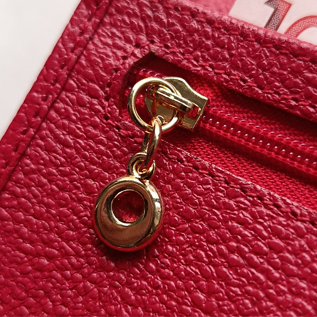 Billetera larga en cuero para mujer color Rojo