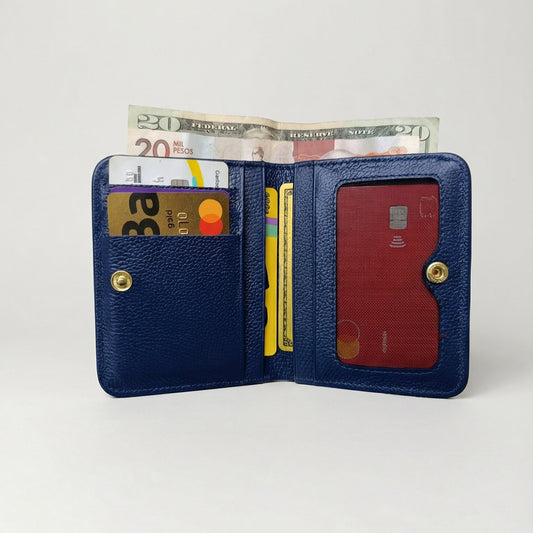 Billetera Zafiro en cuero Azul Marino - RagazzaBolsos