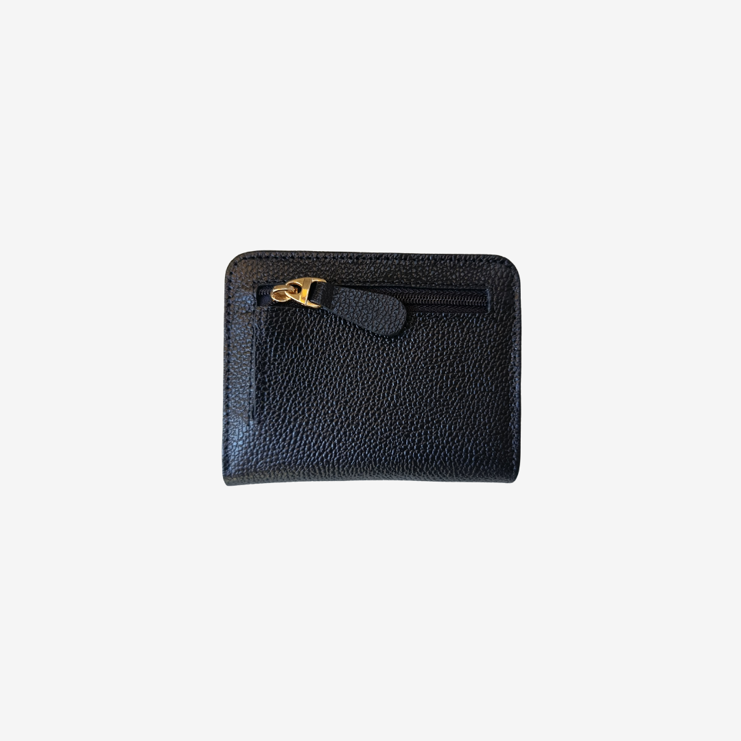 Billetera Zafiro en Cuero Negro - RagazzaBolsos