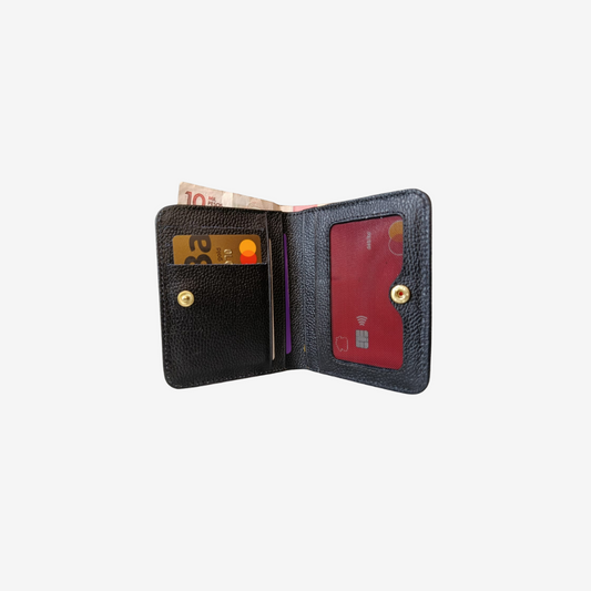 Billetera Zafiro en Cuero Negro - RagazzaBolsos