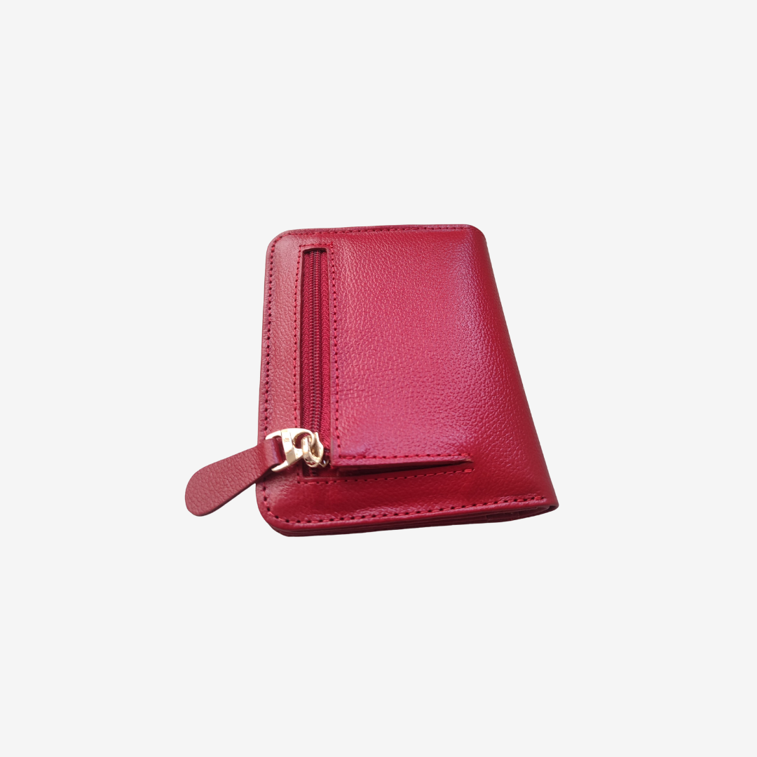 Billetera Zafiro en Cuero Rojo