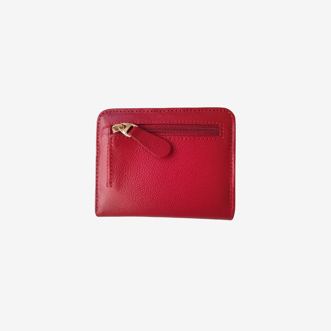 Billetera Zafiro en Cuero Rojo