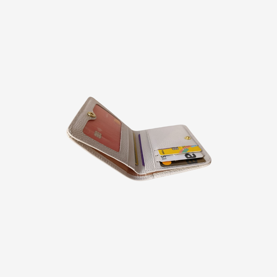 Billetera Zafiro en Cuero Beige