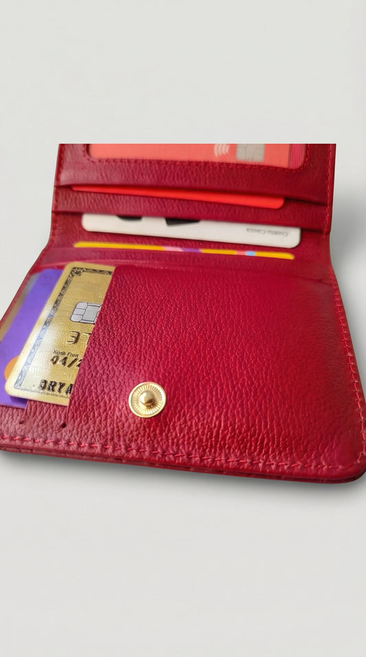 Billetera Zafiro en cuero rojo