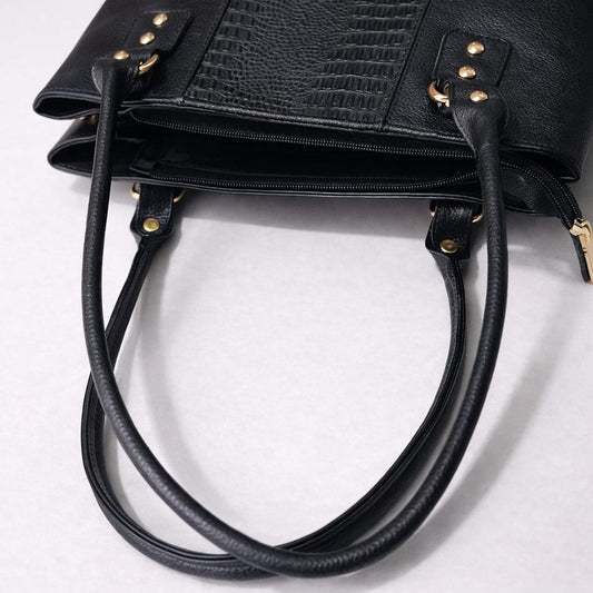 Shopping Luna de cuero Negro - RagazzaBolsos