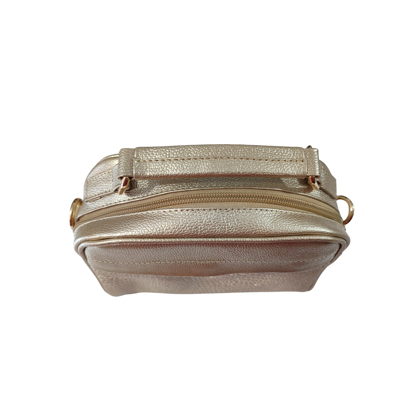 Bolsos manos libres grande para mujer en cuero color Dorado