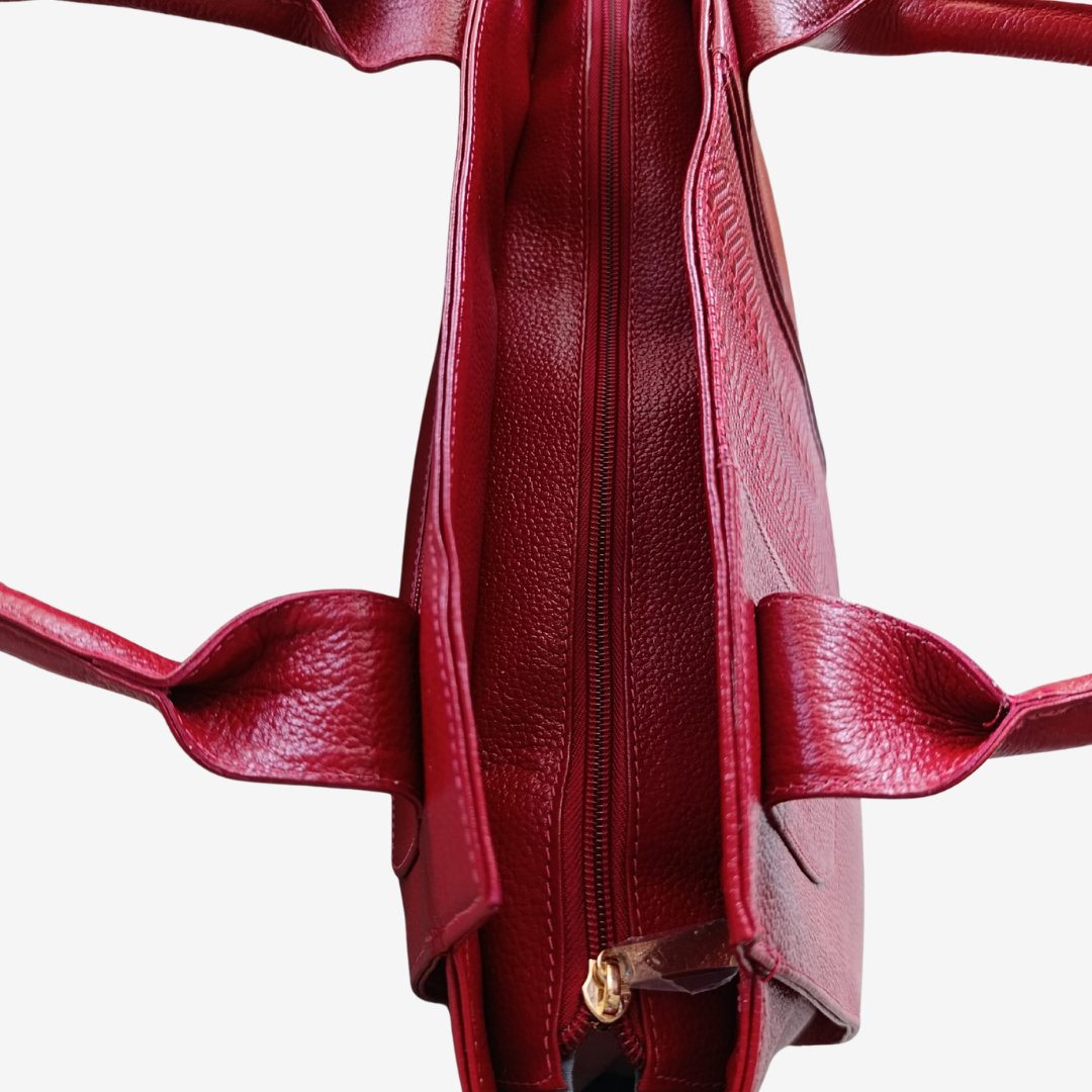 Cartera sofia en cuero - Rojo