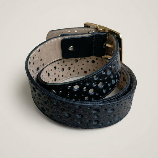 CINTURON CELINE EN CUERO NEGRO