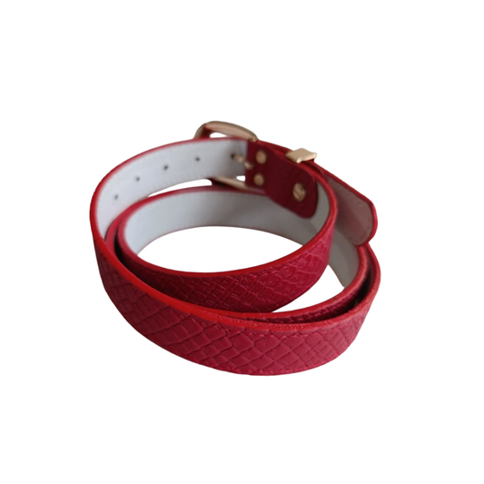 CINTURON MAKKI EN CUERO ROJO