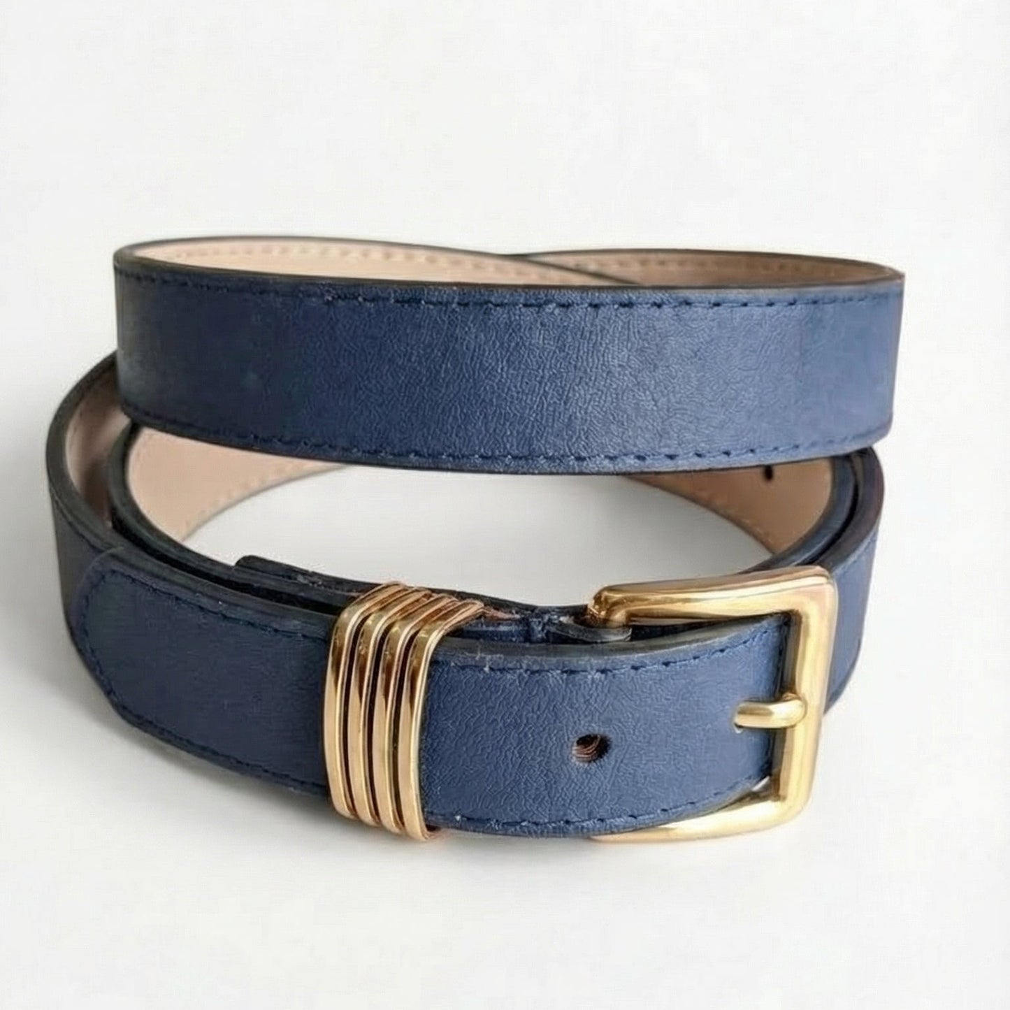 CINTURON MAKKI EN CUERO AZUL