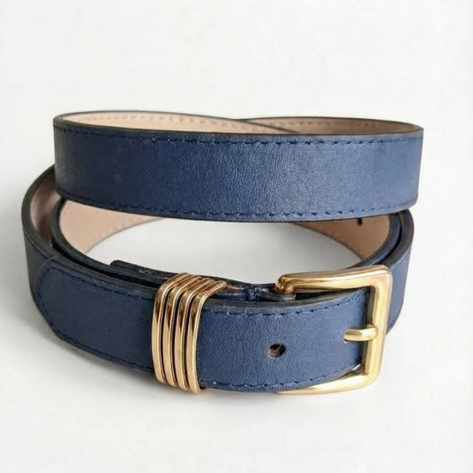 CINTURON MAKKI EN CUERO AZUL