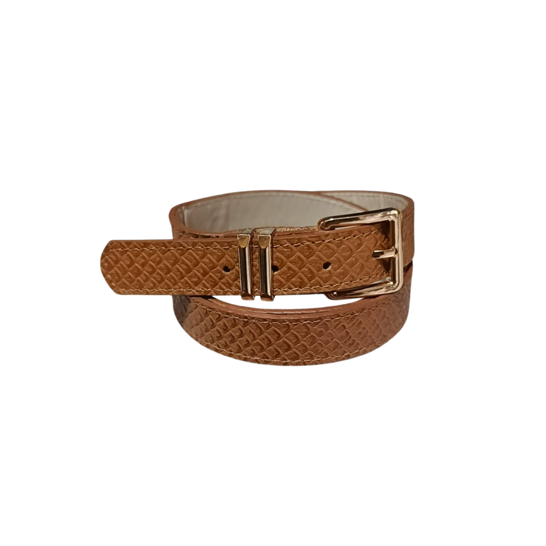 CINTURON MAKKI EN CUERO MIEL