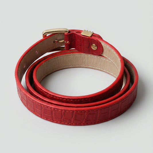CINTURON MAKKI EN CUERO ROJO - RagazzaBolsos