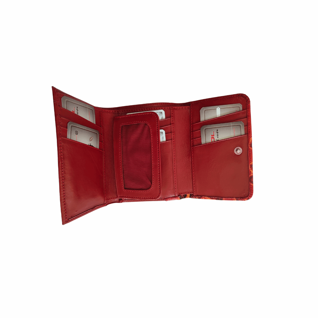 Billetera mediana en cuero con Mariposas Ref. Edén - RagazzaBolsos