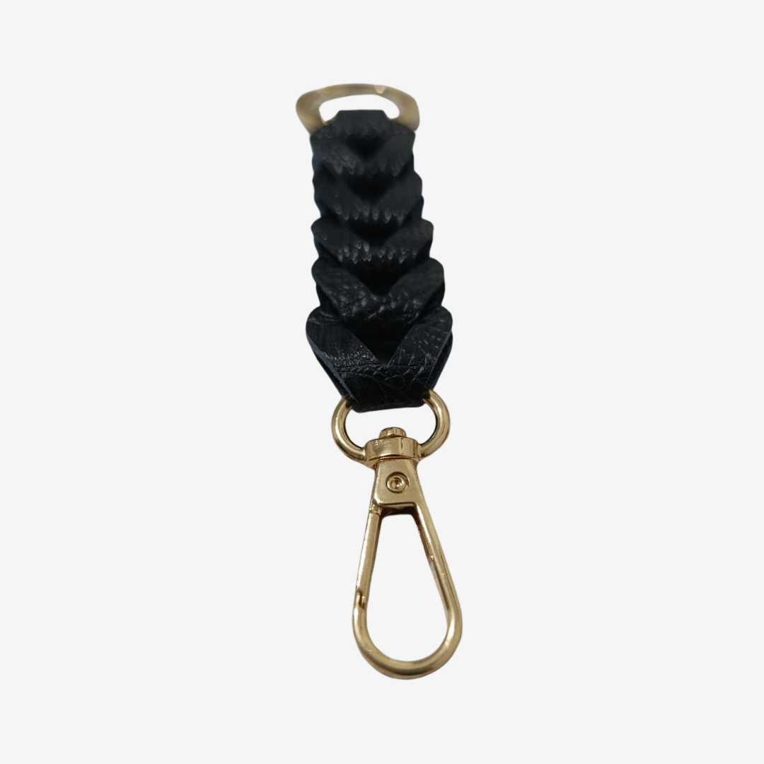 Llavero Luster en cuero Negro