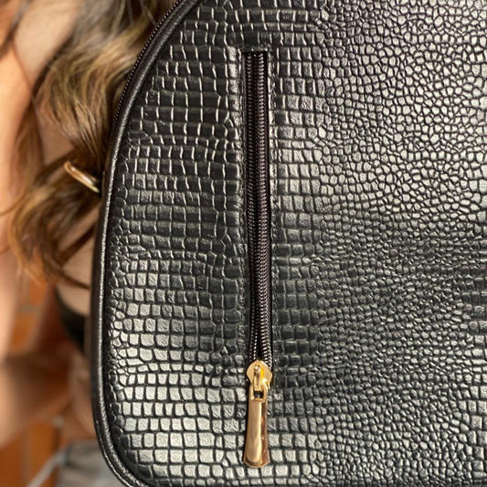 Morral doble función en cuero para mujer color negro