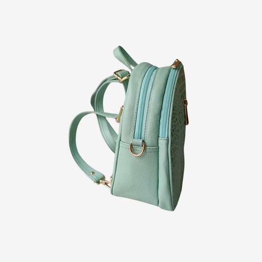 Morral marfil en cuero Verde Musgo - RagazzaBolsos