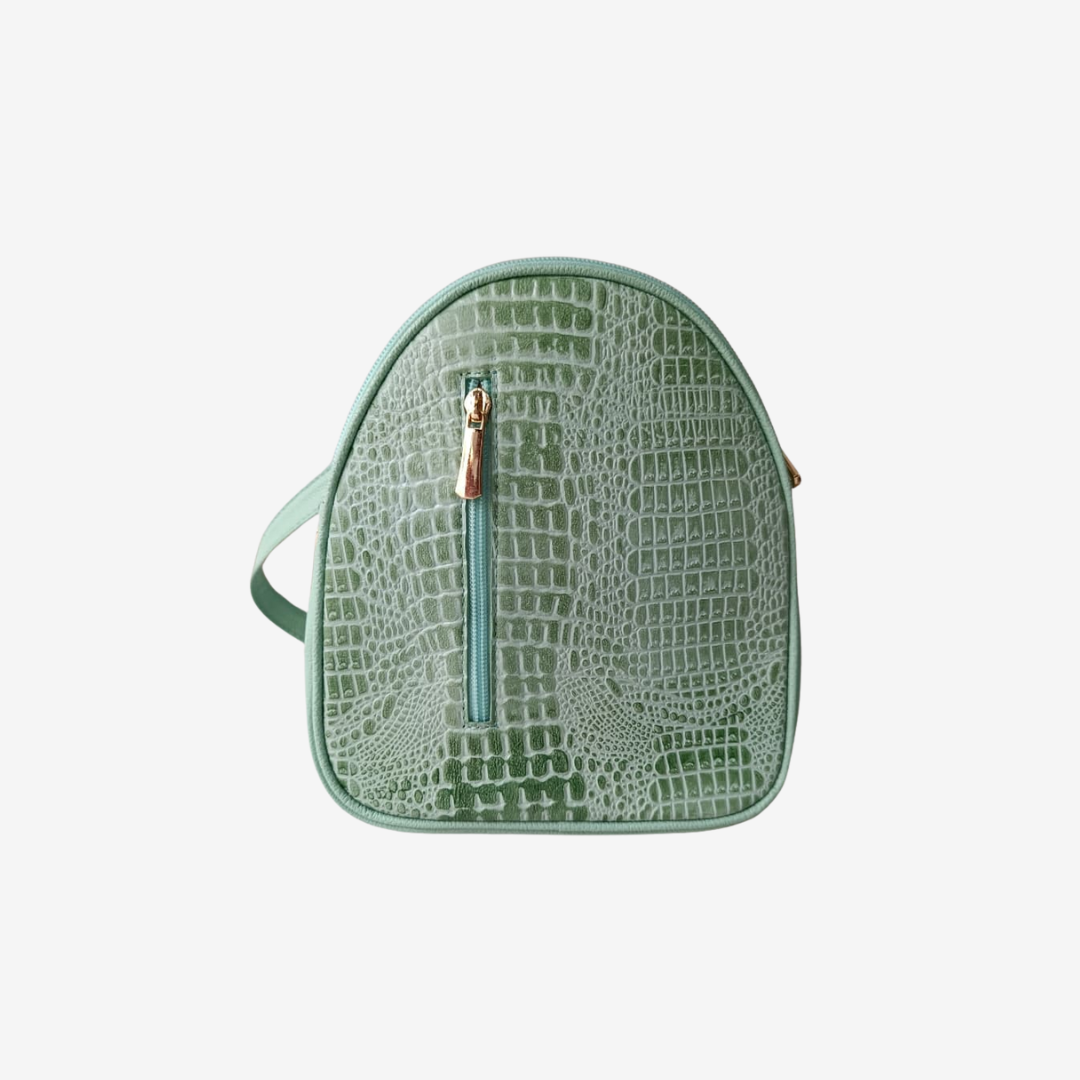 Morral marfil en cuero Verde Musgo