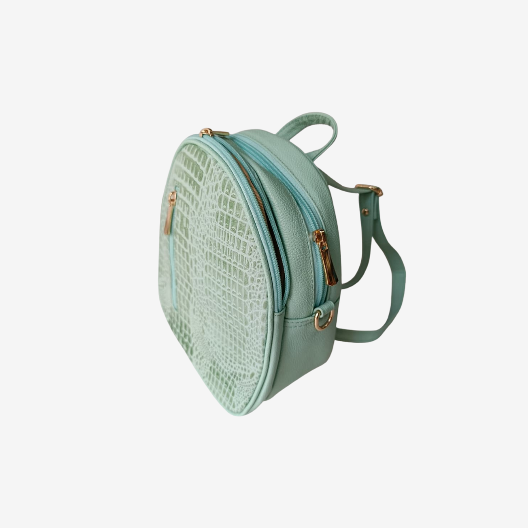 Morral marfil en cuero Verde Musgo