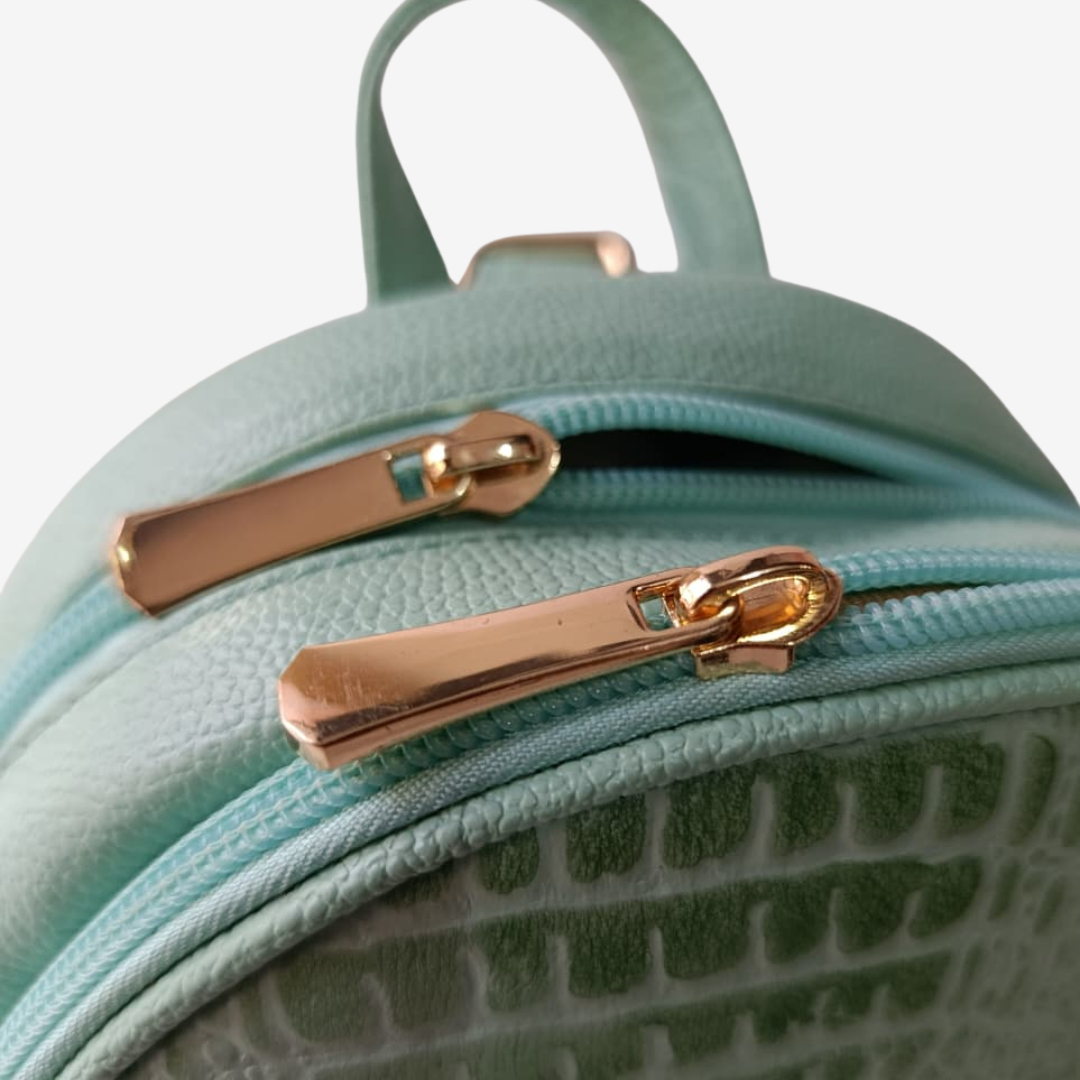 Morral marfil en cuero Verde Musgo