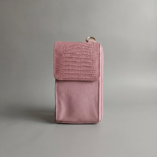 Porta celular Pandora en cuero nude