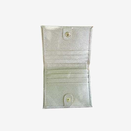 Tarjetero Essential En Cuero - Dorado - RagazzaBolsos