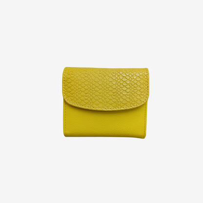 Billetera Elise en cuero - Amarillo Limon
