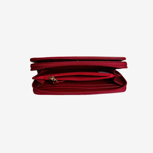 Billetera de mujer en cuero color rojo Ref. Moly