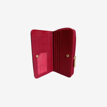 Billetera de mujer en cuero color rojo Ref. Moly