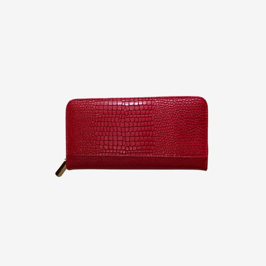Billetera de mujer en cuero color rojo Ref. Moly
