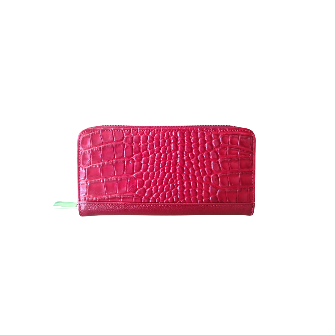 Billetera de mujer en cuero color rojo Ref. Moly