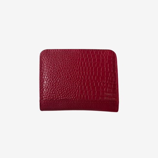 Billetera pequeña en cuero para mujer color rojo