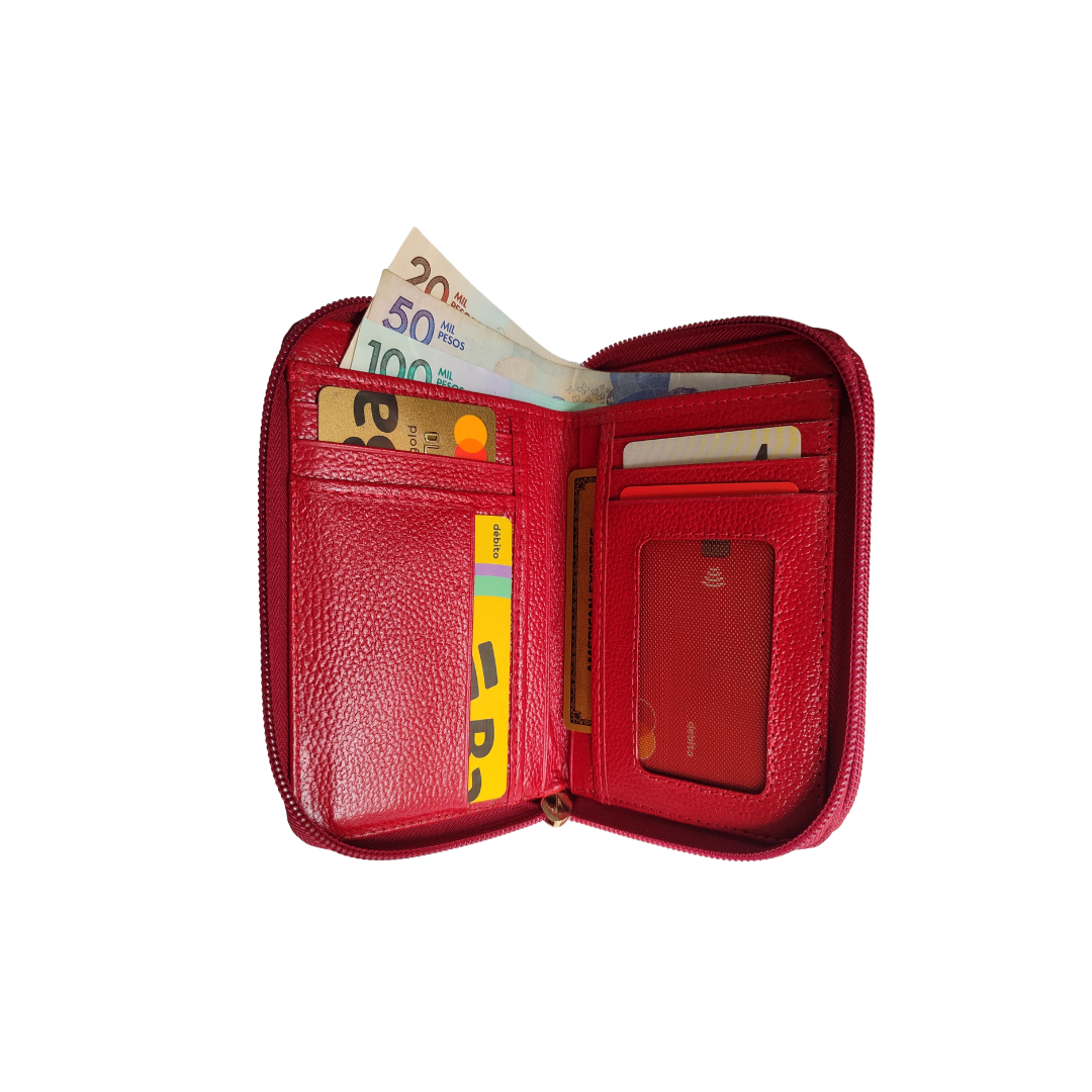 Billetera Mediana Moma en cuero Rojo
