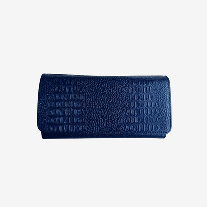 Billetera Nova en cuero Azul Marino