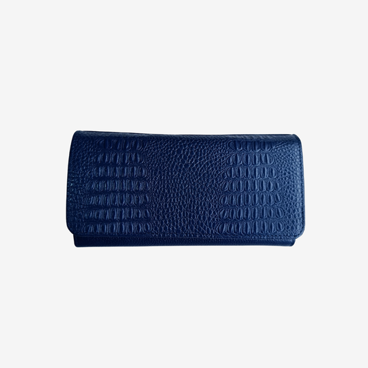 Billetera Nova en cuero - Azul Marino
