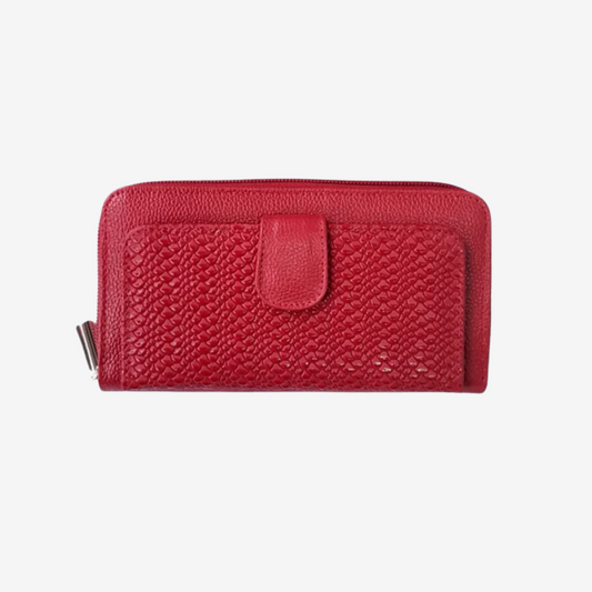 Billetera Nativa en cuero Rojo - RagazzaBolsos