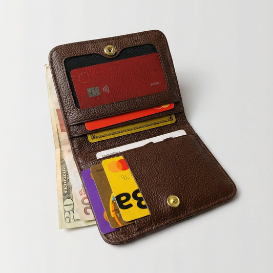 Billetera Zafiro en cuero Café - RagazzaBolsos