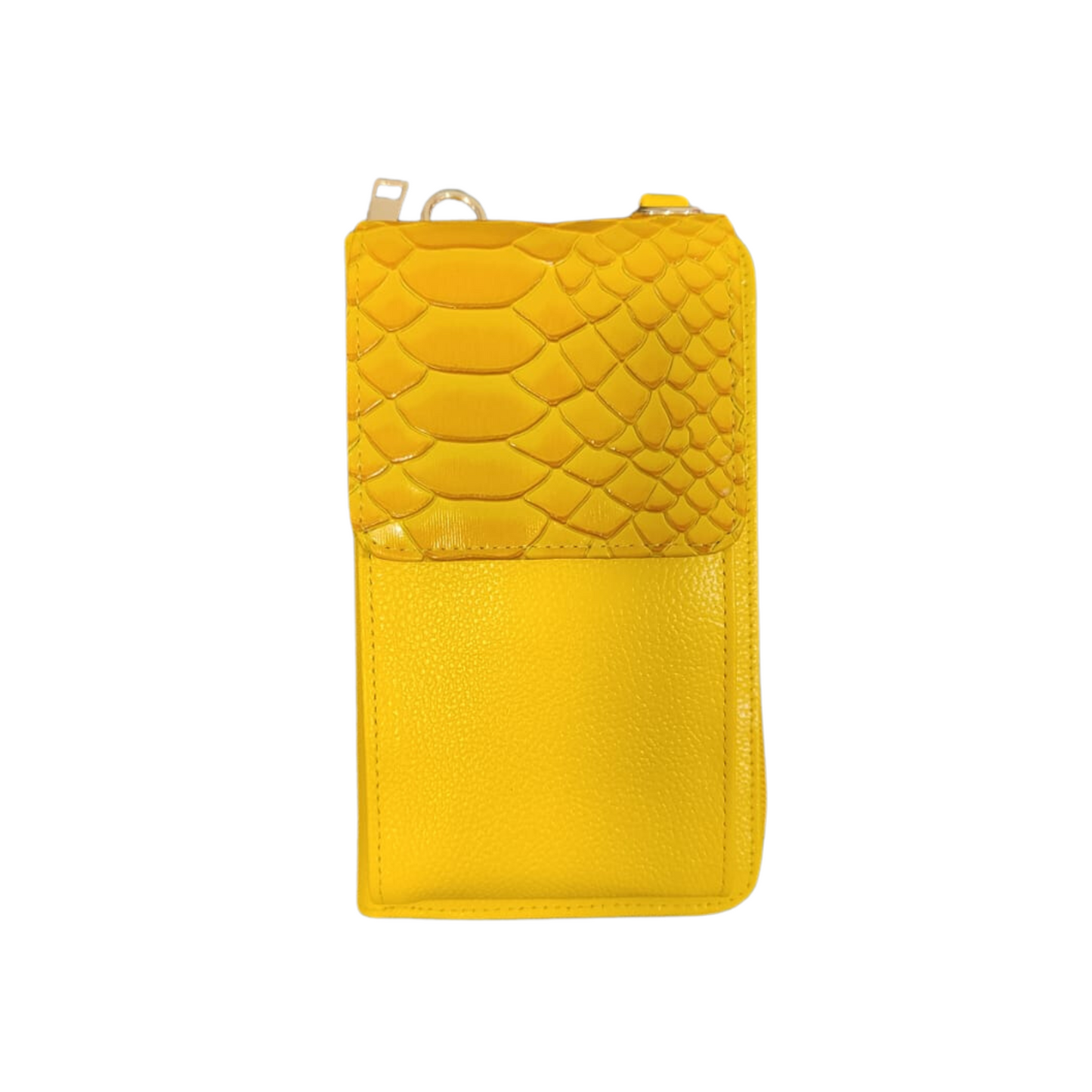 Billetera porta celular en cuero color Amarillo Ref Pandora