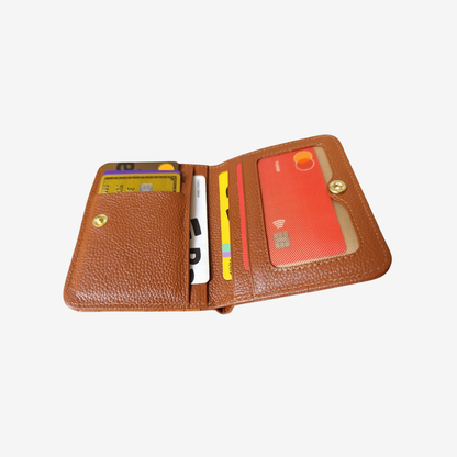 Billetera Zafiro en cuero Miel - RagazzaBolsos