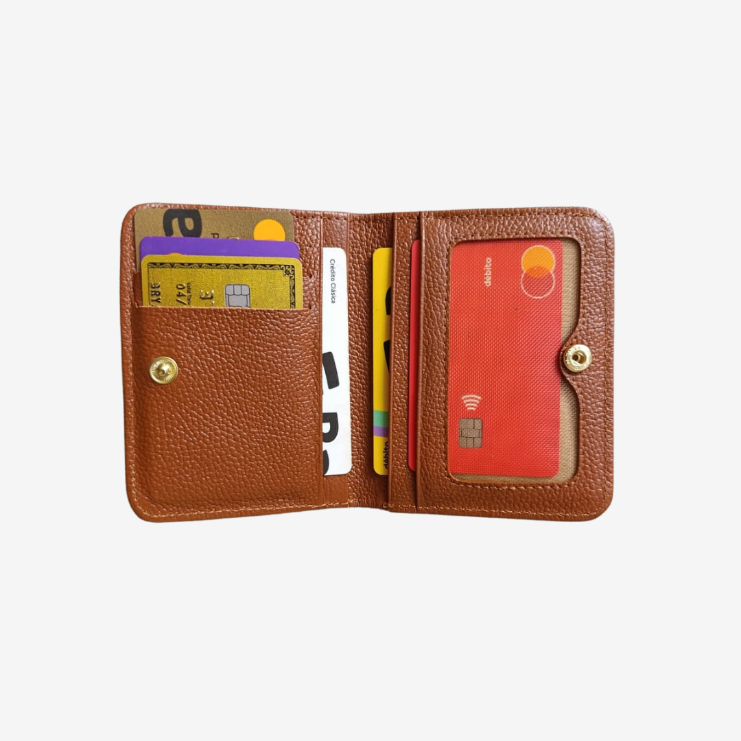 Billetera Zafiro en cuero Miel - RagazzaBolsos